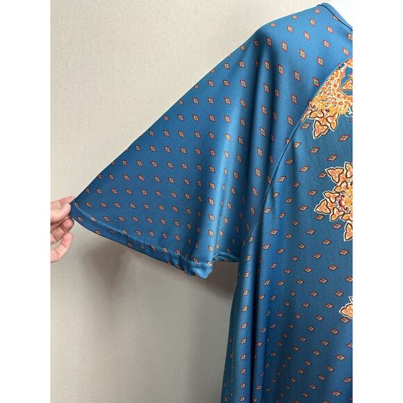 Only Necessities 18/20 Blue Zip Up Floral Paisley House Dress Muu Muu. - Picture 5 of 16